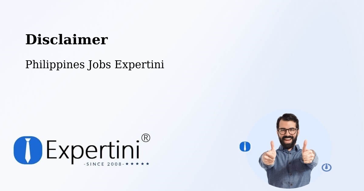Disclaimer – Cotabato - Philippines Jobs Expertini